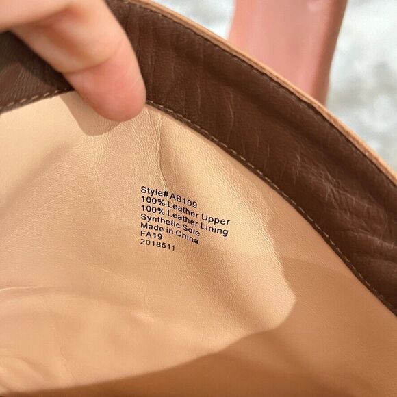 J.Crew Anya Mid Calf Stacked Boot Burnished Brown Leather Womens Size 12 - Picture 9 of 12